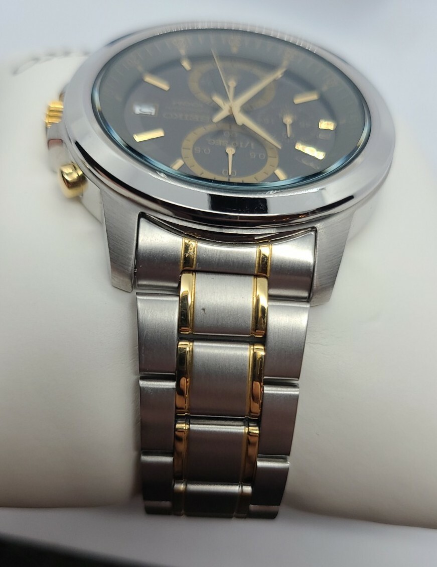 セイコー SEIKO SMALL SECOND CHRONOMETER Seiko SKS449 Chronograph Gray Dial Two-Tone Mens Watch | eBay