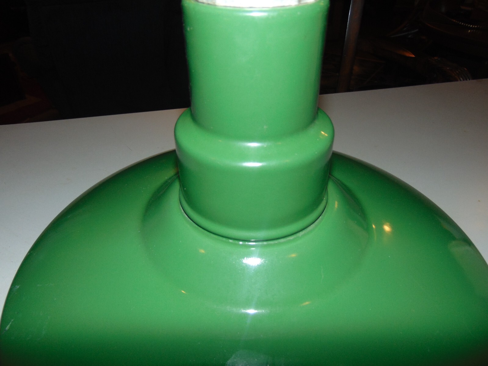 Vintage 18" Industrial Porcelain Enamel Green Barn Gas Station Light eBay