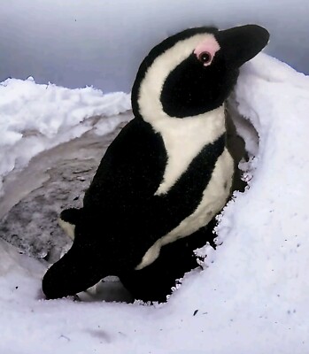 The Petting Zoo Penguin Black White Spotted Plush Stuffed Animal 2015 Realistic 