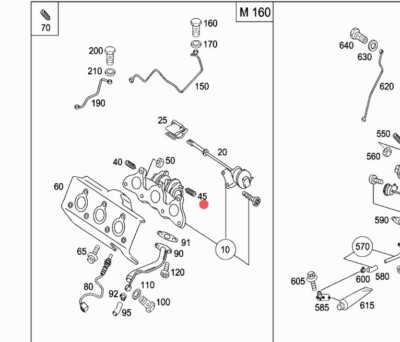 MERCEDES W450 SMART 3x VITE M8x57 PRIGIONIERO TURBOCOMPRESSORE OEM  