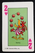 1981 General Mills Cereal Card Game Hearts Sonny 2 Hearts