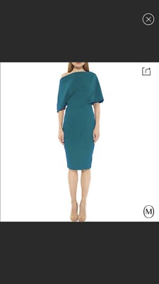Alexis Admore Size XS Sheath Dress Draped One Shoulder Teal Size New