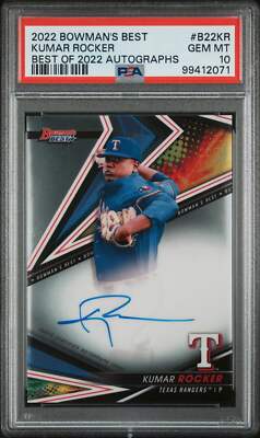Graded 2022 Topps Bowmans Best Kumar Rocker #B22KR Auto RC Baseball Card PSA 10