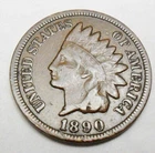 1890 P Indian Head Cent Penny  *F - FINE*  **FREE SHIPPING**