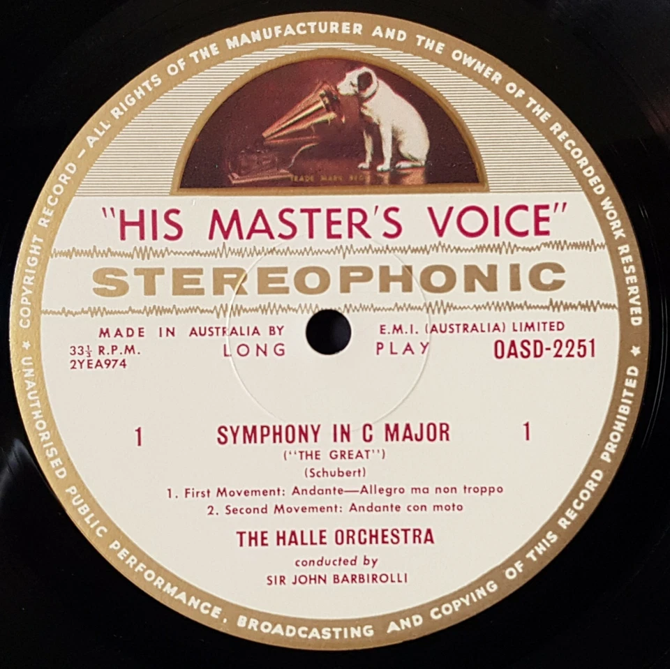 John Barbirolli, Hallé Orchestra – Schubert Symphony 9 -  stereophonic LP record - Image 3 of 3