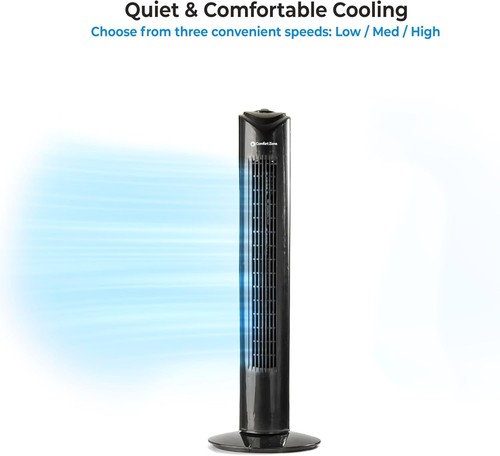 Compact 32" Bladeless Indoor Fan - Adjustable 3-Speeds for Fresh Air Circulation - Picture 10 of 10
