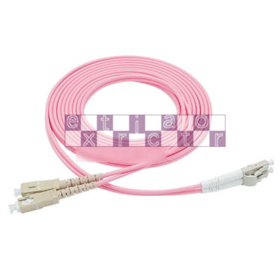 1M LC UPC to SC UPC Duplex OM4 Multimode 3.0mm Fiber Optic Patch Cord Cable