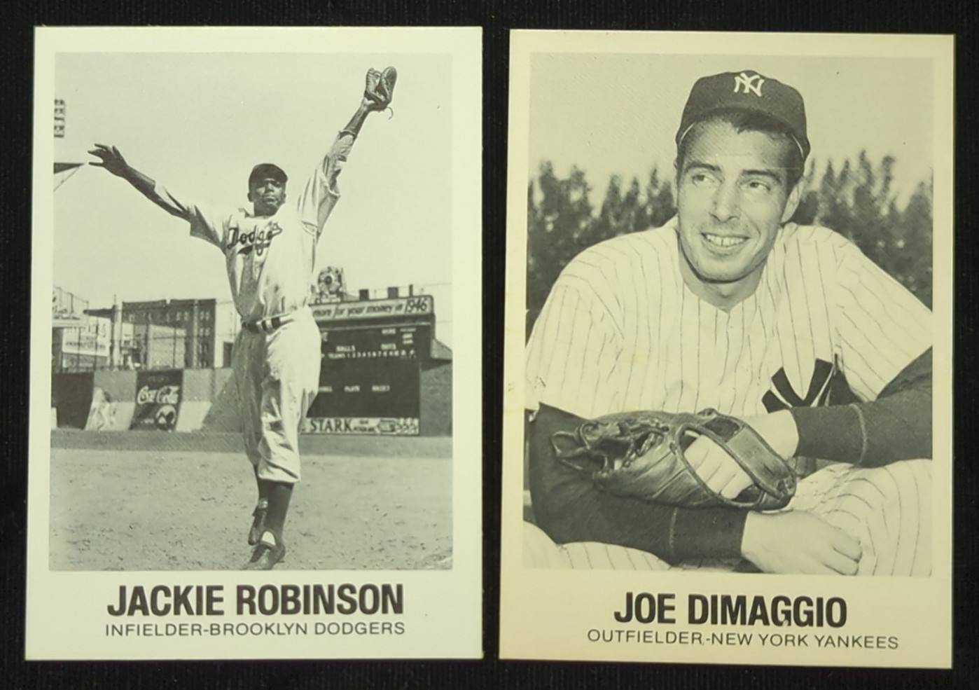 1977 TCMA Renata Galasso Jackie Robinson #20 + Joe DiMaggio #1