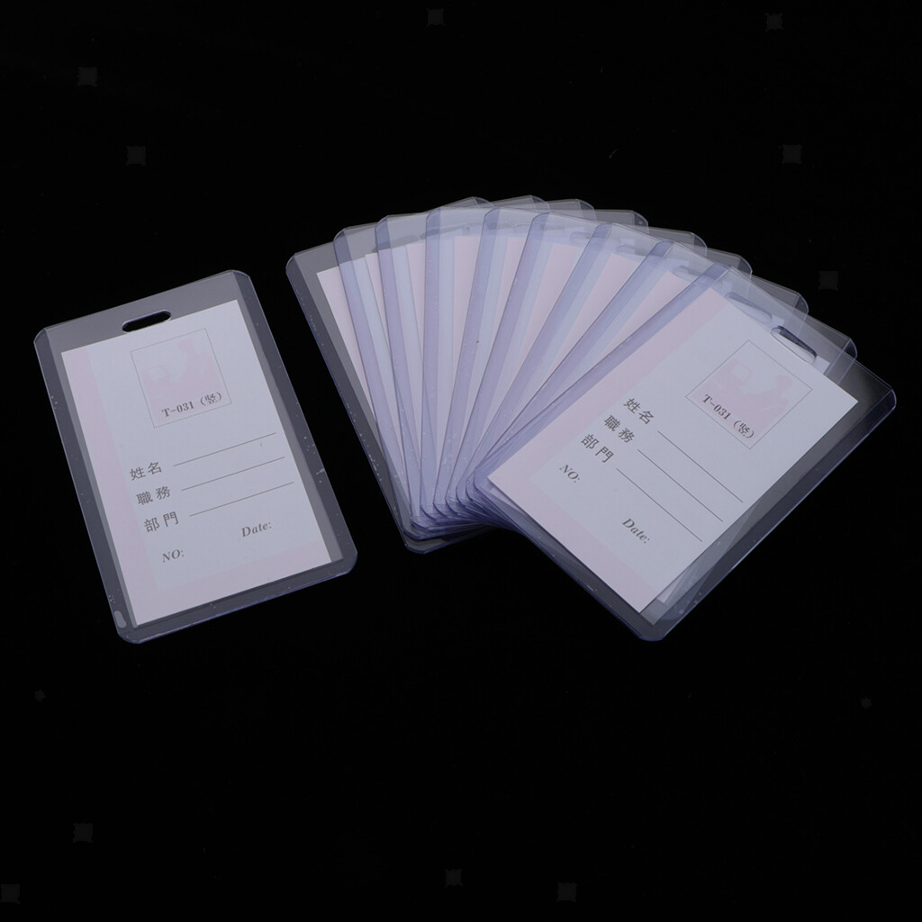 10-Piece Clear PVC Name ID Card Holders Pouch ECO & Safe DURABLE REUSABLE 10-Piece Clear PVC Name ID Card Holders Pouch ECO & Safe DURABLE REUSABLE