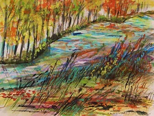 ORIGINAL Landscape WATERCOLOR Painting JMW art John Williams Impressionism scene