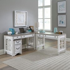 Liberty Furniture Magnolia Manor Optional L Shaped Desk Set Mobile File - White