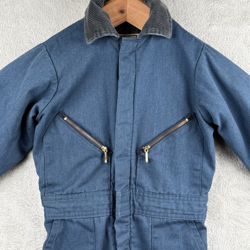 Walls Blizzard Pruf Winter Insulated Coveralls Youth 6 Blue Made in USA VTG 90s - Picture 4 of 10