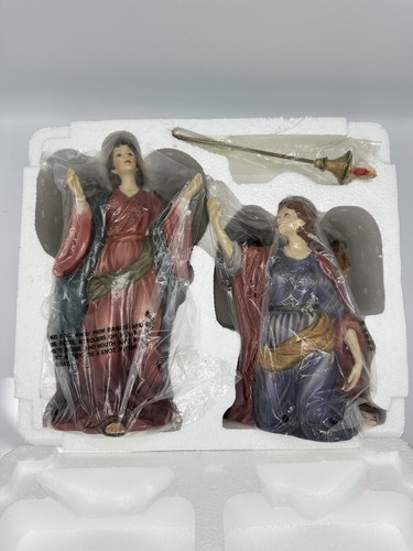 Grandeur Noel Collectors Edition 4 Piece Porcelain Large Angel Set 1999 Vintage - Picture 15 of 21