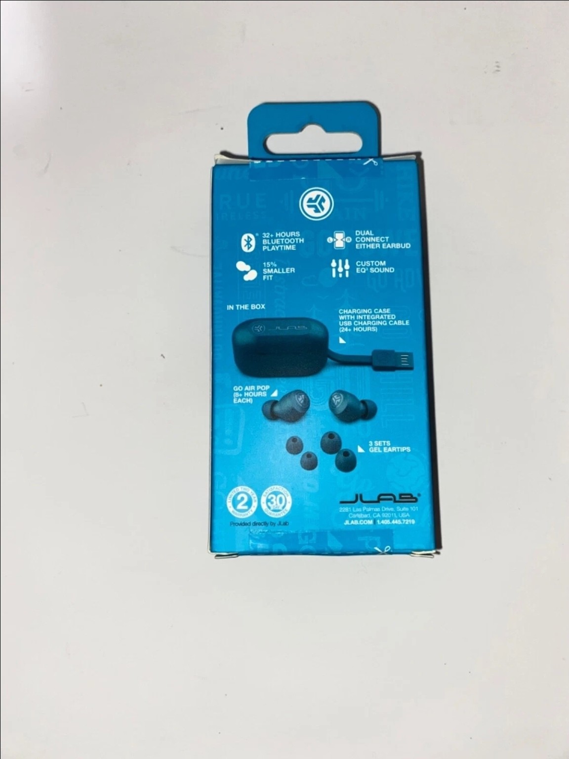 JLab Go Air Pop True Wireless Bluetooth Earbuds + Charging Case, Teal, Dual