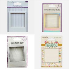 Dovecraft 10 Photo Frames - White Silver Iridescent Finding Paradise Card Craft