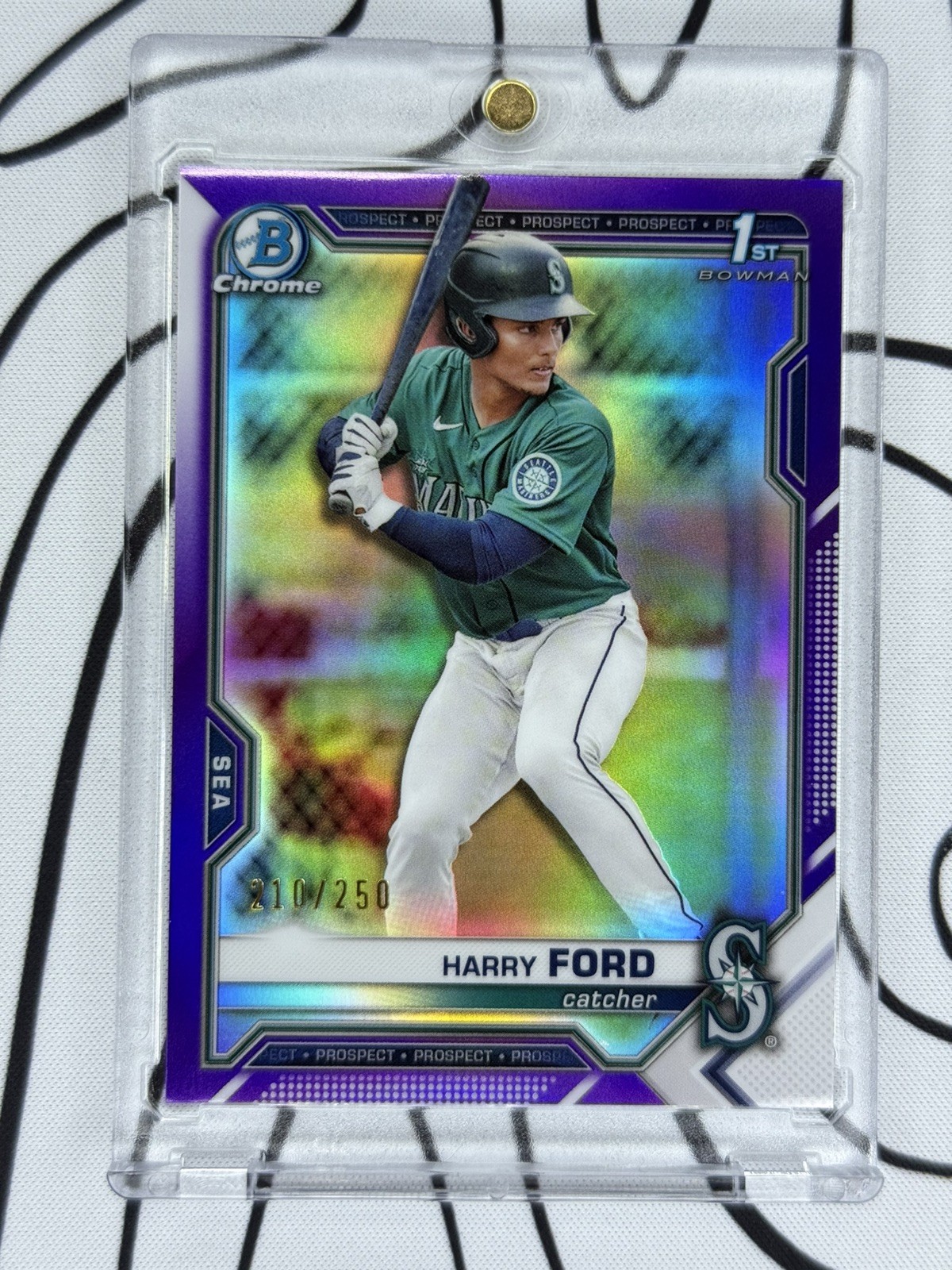 Harry Ford 2021 Bowman Chrome 1st Draft Purple Refractor /250 #BDC-1 Mariners