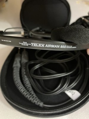 Telex Airman 850 ANR Dual Plug Aviation Headset With Protective