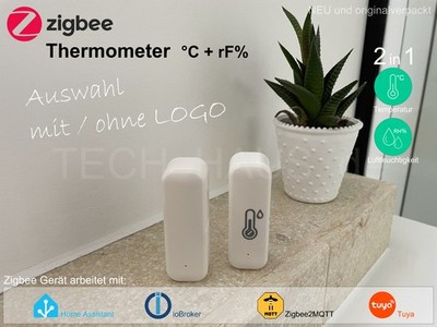 2in1 Zigbee2MQTT ioB HA Smart Home Thermometer Temperatur & Feuchtigkeit Sensor
