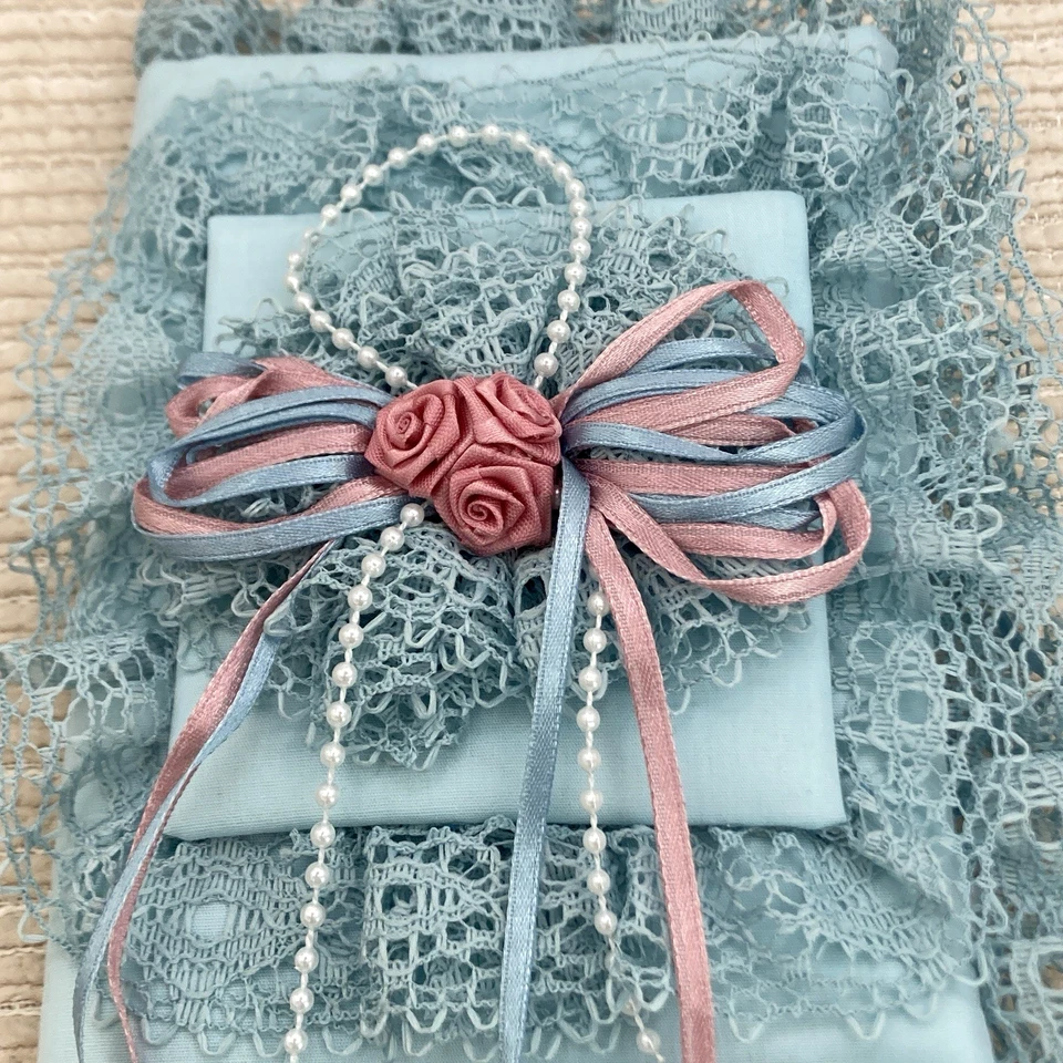 Альбом с картинками ручной работы из ткани и кружева для фотографий 3,5 x 5 дюймов мягкая лента розы - Изображение 2 из 4