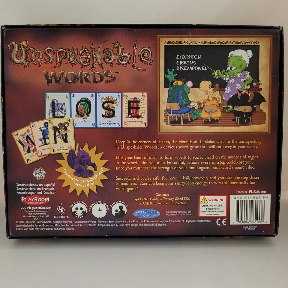 Unspeakable Words The Call Of Cthulhu Lovecraftian Word Game Playroom 2007 - Image 3 of 4