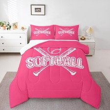 Homewish Softball Comforter Set,Sports Gaming Bedding Set for Kids Girls Women,A
