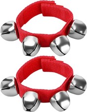 Christmas Bell Bracelet Party Instruments, 2 Pack Red Wrist Bells
