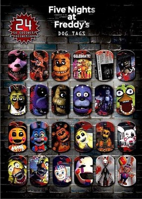 Five Nights At Freddy's Dog Tags set of 5 pieces Dog Tag no packaging