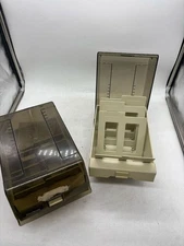 Vintage 5.25" Floppy Disk Storage Box Case Holder set (2)