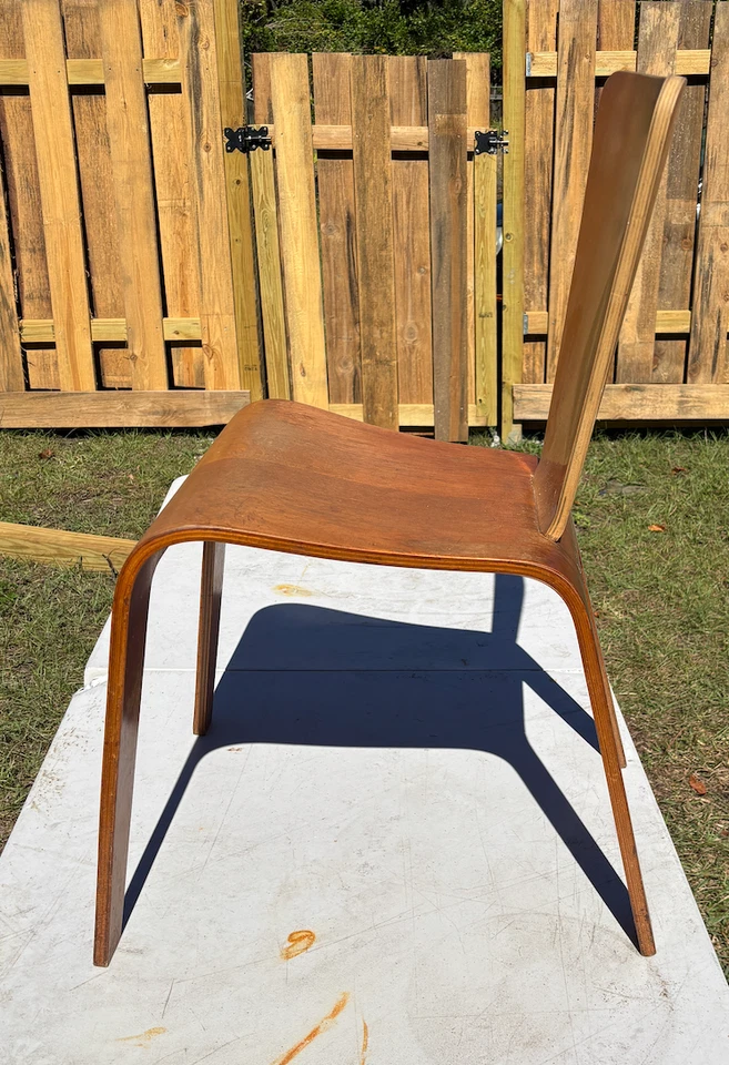 ¡SILLAS DE MADERA CONTRACHAPADA DOBLADA THADEN-JORDAN! MCM clásico Foto 2 de 4