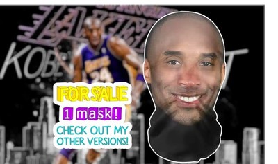 KOBE BRYANT LA LAKERS MESH FACE MASK Halloween Costume COSPLAY Mamba Sethru Card