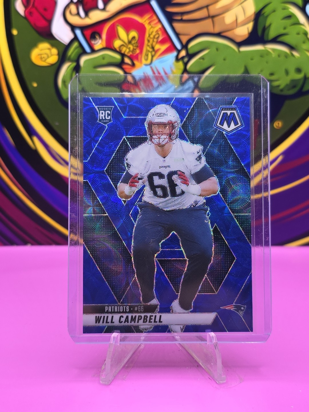 2025 Mosaic Will Campbell (RC) Blue Scope Prizm #378 Patriots!
