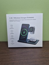 3 In 1 Fast Charging Station Folding Wireless Charger Stand For IPhone/Apple New
