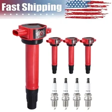 Set of 4 Ignition Coil Pack and Spark Plugs Fits for Jeep Patriot Compass Dodge