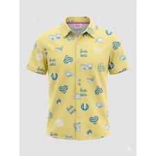 Barbie x Chicago Sky WNBA Official Button Down Shirt Small Yellow Limited Ed