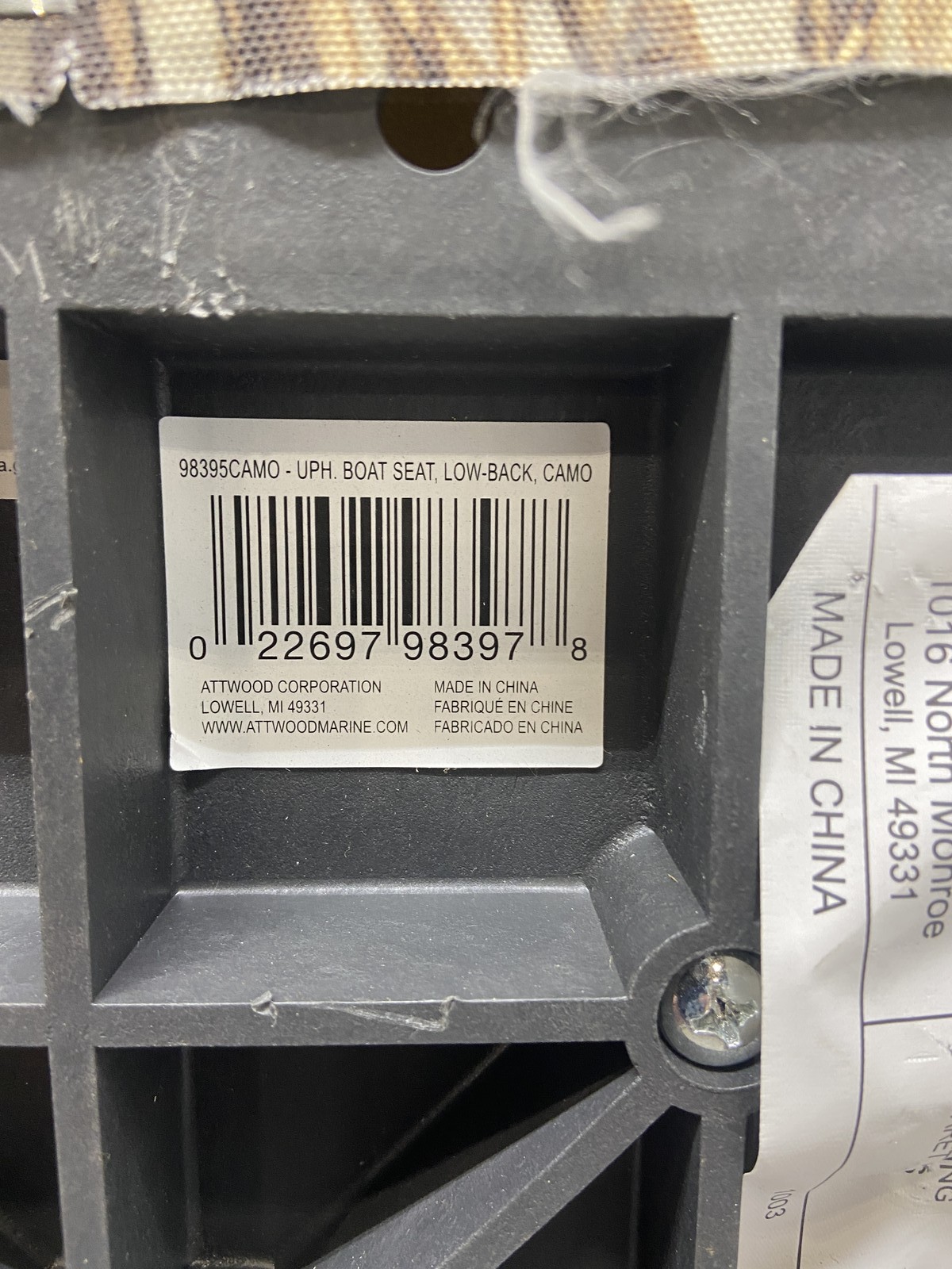 Attwood 98395CAMO E-2 Low Back Camo Seat