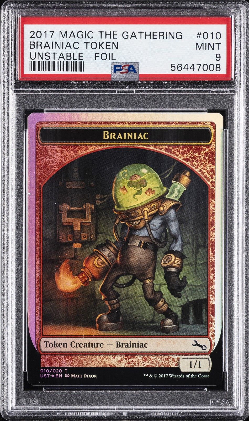 2017 MTG UNSTABLE FOIL #010 BRAINIAC TOKEN PSA 9