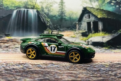 Custom Wheel Swapped Porsche 911 Rallye (Non-STH) 1/64 Diorama Diecast   Ships
