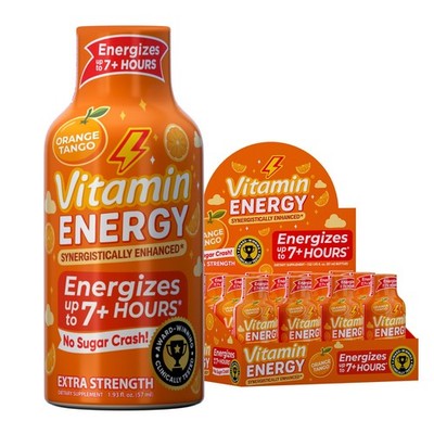 (12 Pack) Vitamin Energy  Orange Tango Energy Shots, Clinically Proven