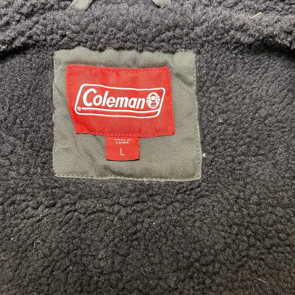 Coleman Ropa de Trabajo Chaqueta Para Hombre Grande Verde Forrada Sherpa Exterior Ropa de Trabajo Chaqueta Foto 2 de 4