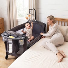 INFANS 4 in 1 Baby Bassinet, Converts Pack and Play to Portable Bedside Crib ...