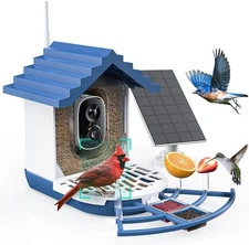 2K Bird Feeder with Camera, Rechargeable Solar Feeder,Smart Camera for Outdoor
