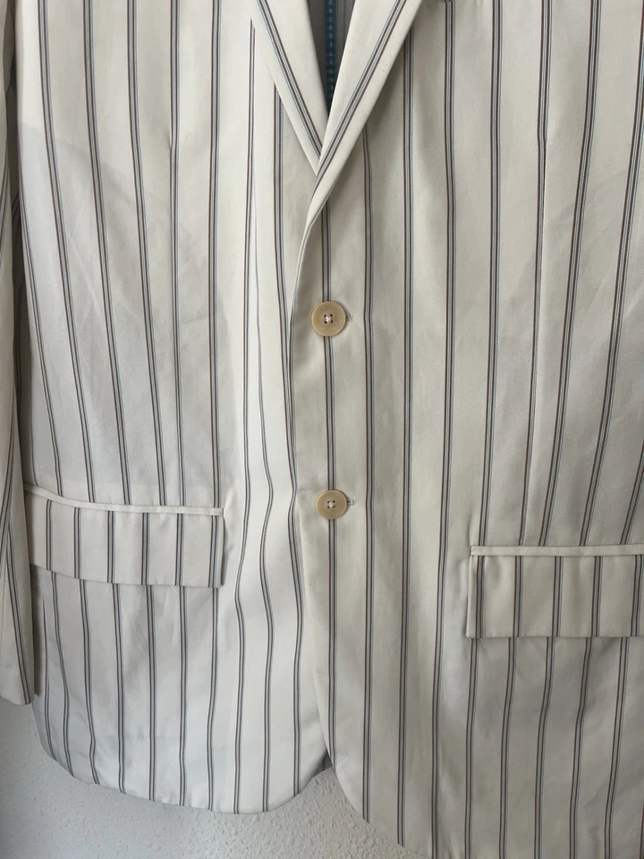 Blazer Original Penguin by Munsingwear Talla XL Crema Marrón Y Azul Rayas Foto 3 de 4