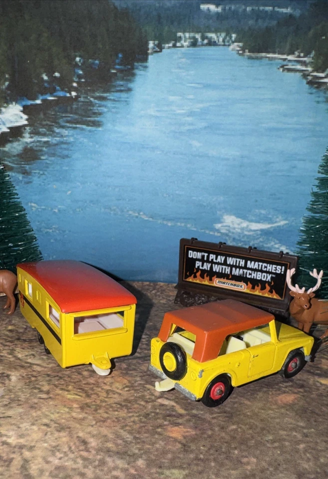 Lote de 2 Matchbox Lesney 1970 caravana camping remolque de viaje y 1969 Field Car DC Foto 2 de 4