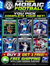 2025 Panini Mosaic Football Insert You Pick BANG/EPIC/ELEVATE/NOTORIETY B3G1Free