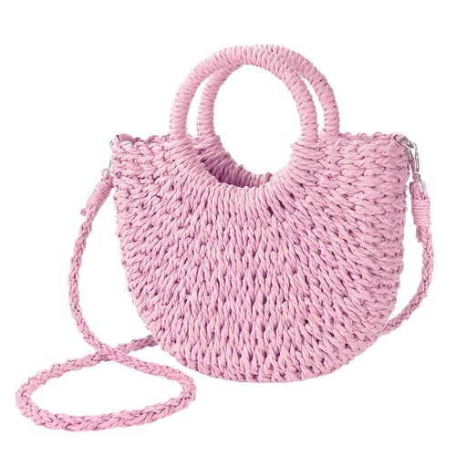 Womens Straw Beach Bag Woven Crossbody Shoulder Bags Top Handle Satchel Handb...
