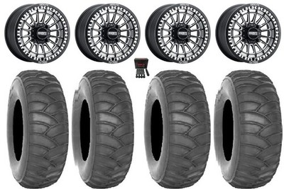 Metal FX Delta Bdlk CC 15x7/15x10 Wheels Bk 33'' SS360/HP Tires Pioneer 1K /Talon