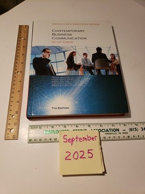 Contemporary Business Communication INSTRUCTOR'S ANNOTATED Ed. Ober Scot HC 7th 