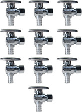10 PIECES XFITTING 1/2" PEX X 3/8" OD COMPRESSION 1/4 TURN ANGLE STOP VALVE - L