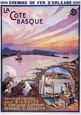 Affiche Poster Landes Béarn Pays Basque Aquitaine Pyrénées Biarritz