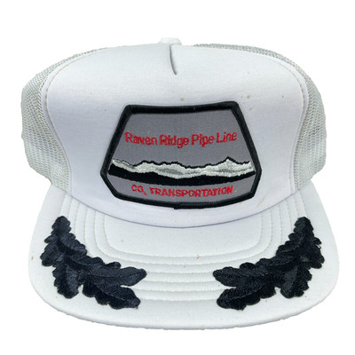 Vintage Raven Ridge Pipe Line Trucker Hat Snapback Oil Gas Petroleum 90s Cap LL